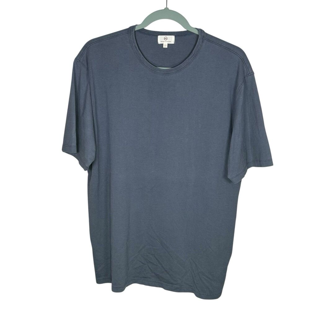 AG Adriano Goldschmied T-Shirt Mens M Blue Gray Crew Neck Casual Sample USA NEW